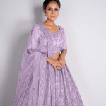 Embroidered Semi-Stitched Lehenga & Unstitched Blouse With Dupatta