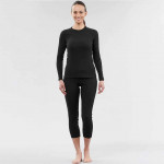 Women Black Solid Thermal Tops