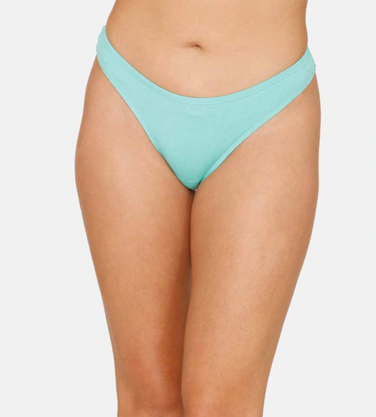 Women Blue Solid Anti Odour Thongs Briefs